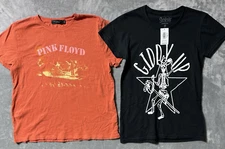 Pink Floyd Junk Food T-Shirt Small + Spencer’s Giddy Up Skeleton Tee Small NWT