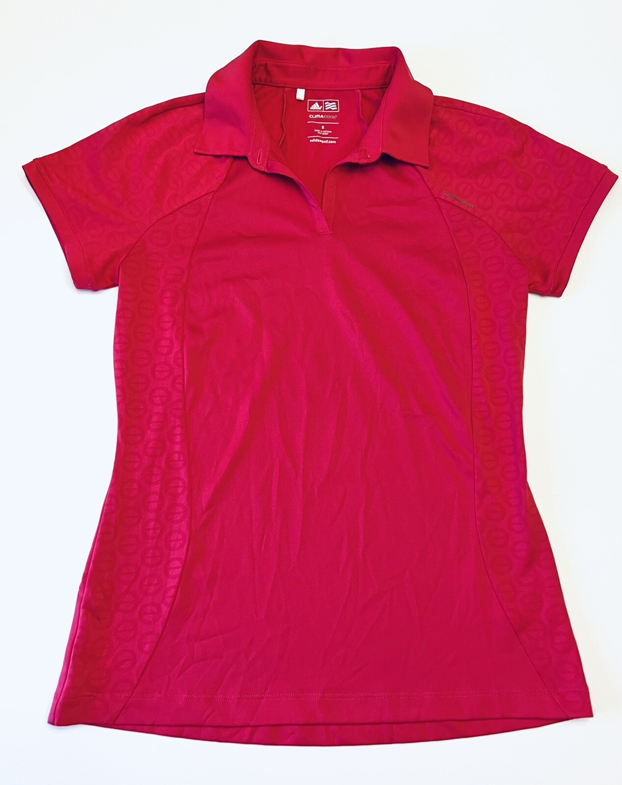 Adidas Golf Shirt Womens Small Pink Short Sleeve Top Climacool Collared
