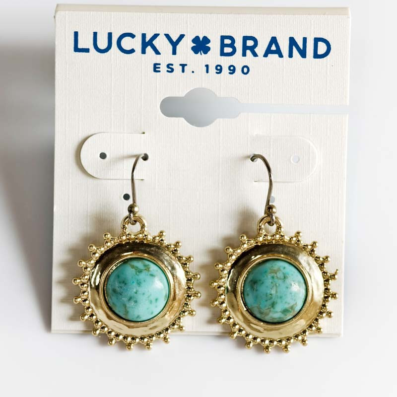Lucky Brand Vintage Round Drop Earrings for Women Holiday Party Jewelry Gift