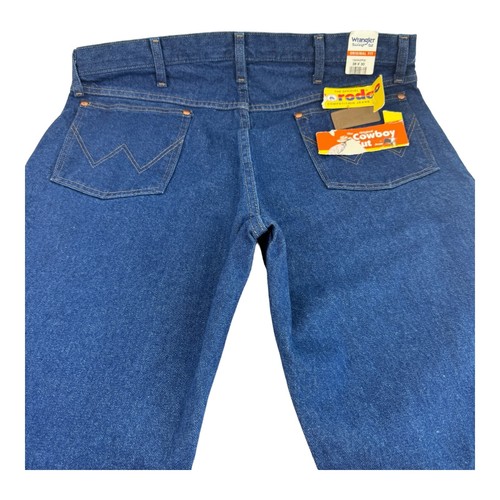 Pantalones de mezclilla Wrangler corte vaquero para hombre 38X30 ajuste original azul rodeo 13MWZPW - Imagen 1 de 9