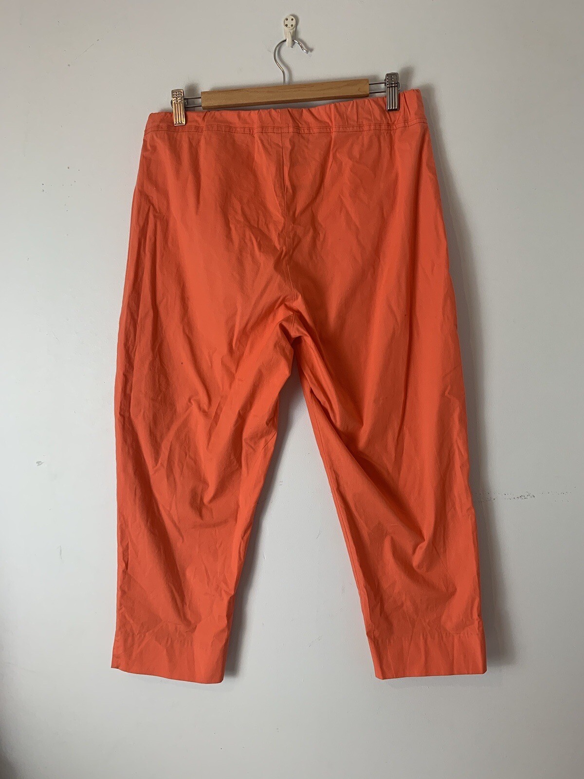 Black Pepper Pants Womens M Cropped Capri Orange Elastic Waist (Sample
