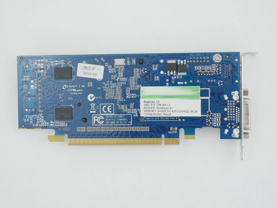 Acer GeForce 9300GE 256Mb DDR2 PCIe x16 DVI HDMI G98-309-U2 - Image 4 of 4