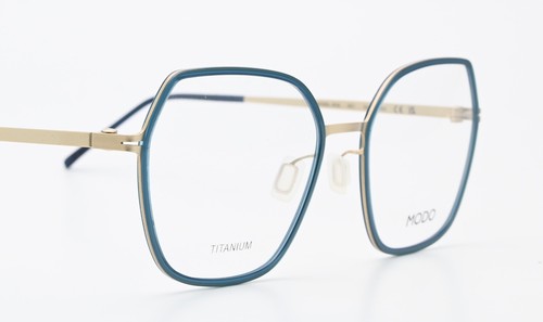 MODO Glasses Frame Model 4114 PET 55-19 143 Titanium Lightweight Turquoise Gold - Picture 7 of 8