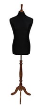 Deluxe Male Tailors Dummy Sewing Display Mannequin Black Torso Bust Rose Stand