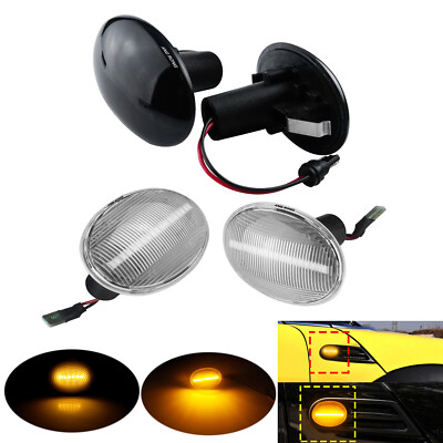 2x Canbus LED Side Indicator Repeater Light Fit Mini Cooper R56 R55 R57 ...