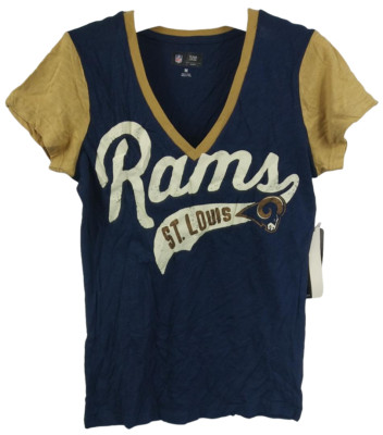 NFL Team Apparel Damen St.Louis Rams T-Shirt Kurzarm Gelb/Blau - XL