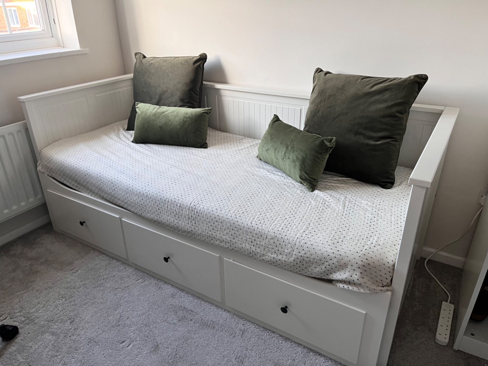 IKEA Hemnes Day Bed White Wood Frame. Single Bed , pulls out to King