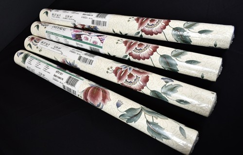 🌸Imperial Wallcoverings Wallpaper Lot of 4 Floral HP2181 Vintage 56 sq.ft USA
