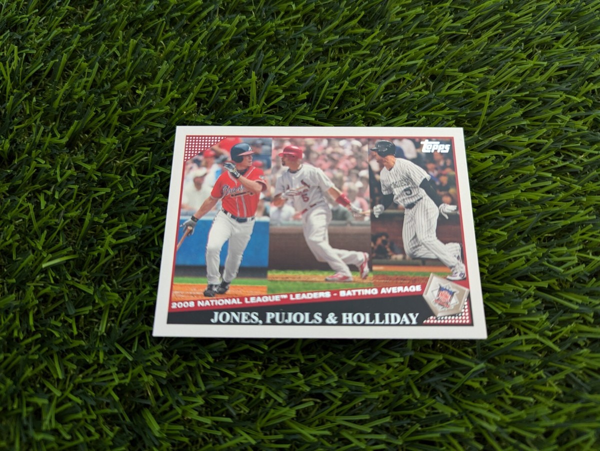 2009 Topps NL Batting Avg Leaders Jones, Pujols & Holliday