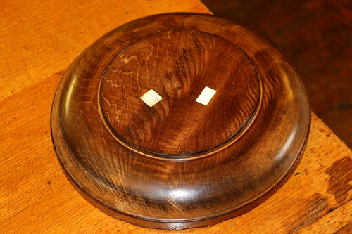Beautiful Hand Carved Exotic Hard Wood Shallow Dish 26cm Turned Wooden Bowl - Picture 7 of 10