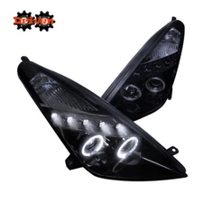 For 2000-2005 Toyota Celica Smoked Projector Headlights LED DRL Reflector
