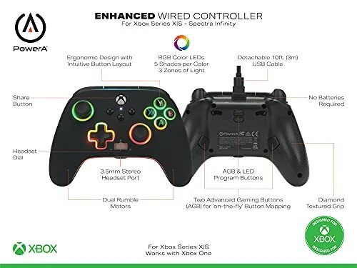 PowerA Spectra Infinity Enhanced Wired Controller For Xbox Series X|S, Gamepad, - Picture 2 of 14