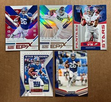 Saquon Barkley 2019 Football Card Lot(5):Score Epix Game, Moment & Fantasy Stars