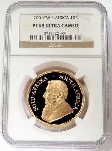 2001 CW GOLD 700 MINTED SOUTH AFRICA KRUGERRAND 1 OZ COIN NGC PF 68 ULTRA CAMEO