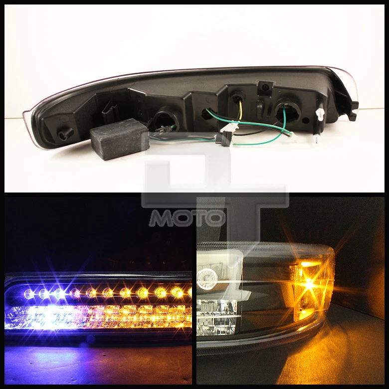 Preto 99-02 Silverado 00-06 Tahoe Suburban Led luzes de sinalização de para-choque esquerda+direita - Imagem 4 de 4