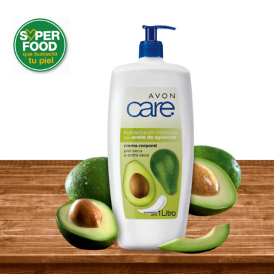 Crema Corporal con ACEITE DE AGUACATE  Avon Care  1 litro GRAN TAMAÑO PIEL SECA