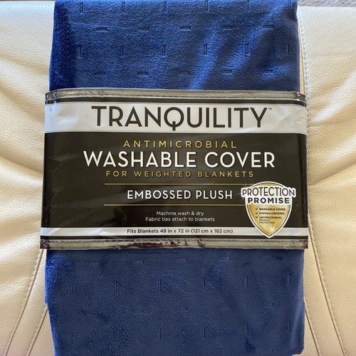 Tranquility antimikrobieller waschbarer Bezug für Gewichtsdecken Plüsch 48x72 Navy