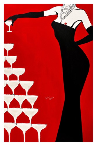 Champagne Private Party, Kristina Mallen (stampa giclée, firmata a mano dall'artista) - Foto 3 di 12