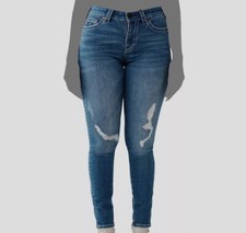 True Religion Jeans Women's Blue Halle Mid Rise Super Skinny Jeans Size 32