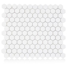 Industry Tile Hexagon White 1-Inch Satin Mosaic Tile - 20 pcs per case