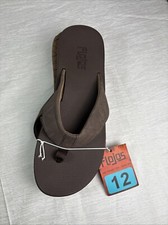 Flojos Mens Flip Flop Sandal Brown Mesh Upper Memory Foam Arch Support Size 12