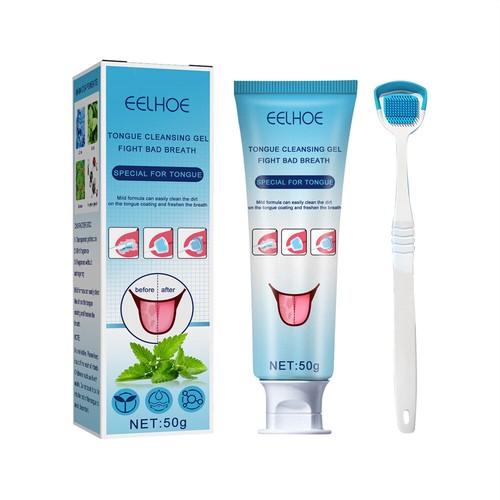 50 g gel de limpieza de lengua con cepillo raspador de lengua aliento fresco herramienta de limpieza oral - Imagen 10 de 12