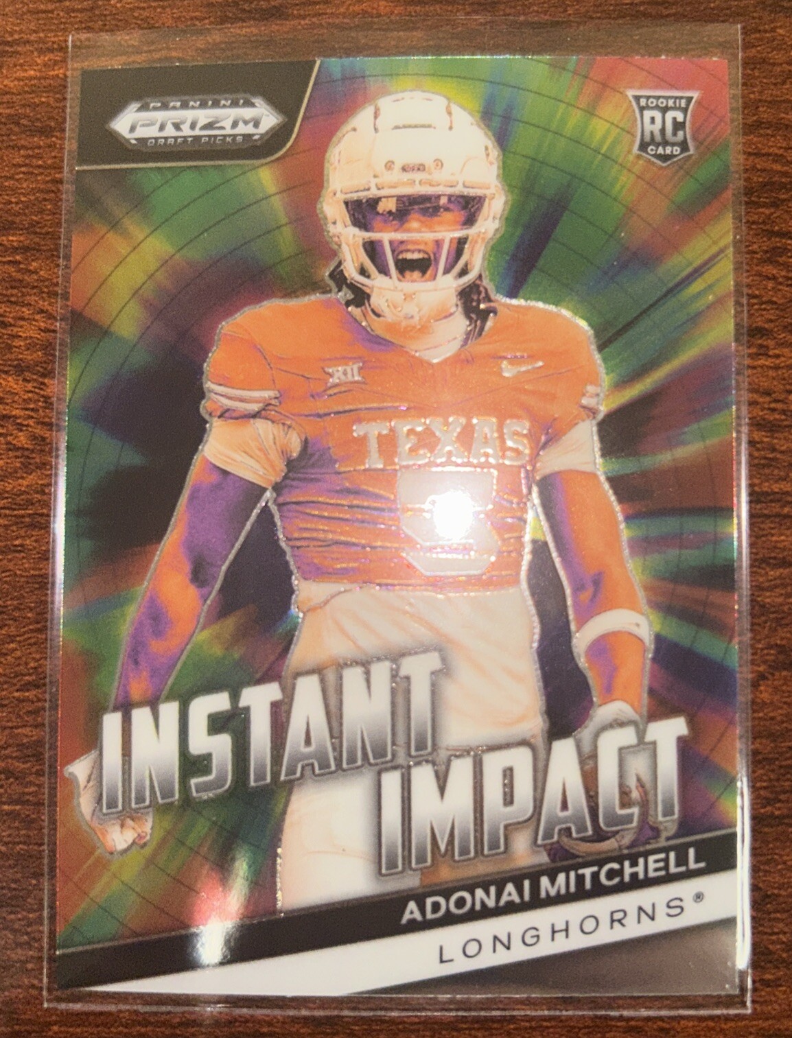 2024 Panini Prizm Draft Picks Adonai Mitchell Rookie Instant Impact Card