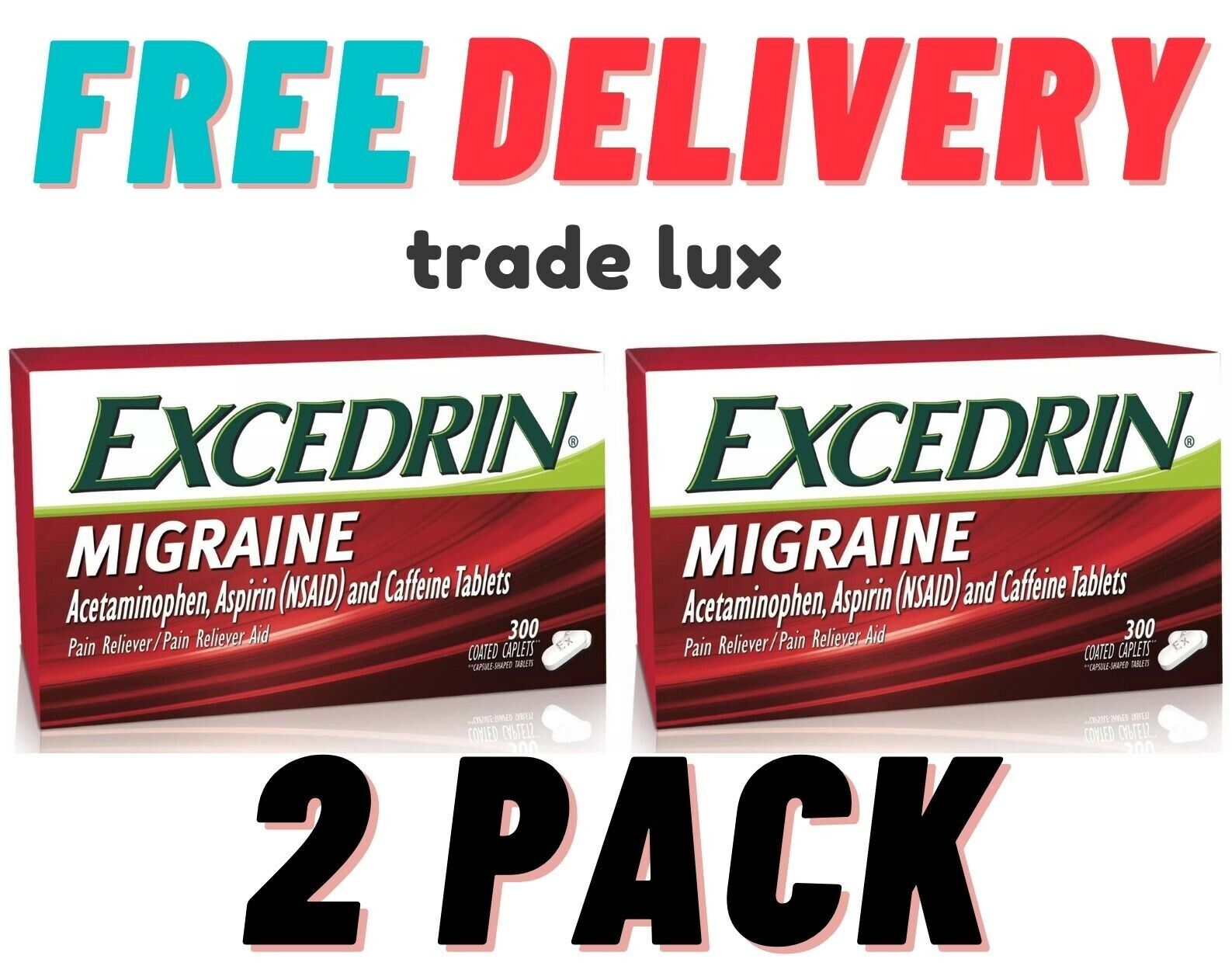 Excedrin Migraine Coated Caplets (300 ct.) 2 pack