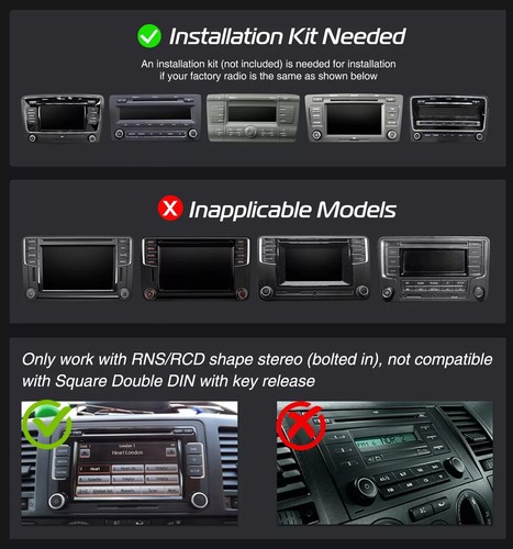 2+32G Apple CarPlay For VW GOLF MK5 MK6 Polo Car Stereo Radio Android14 GPS NAVI - Picture 3 of 19