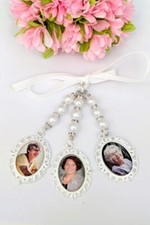 Oval Wedding Bouquet Memory Photo Charm, Wedding Bouquet Memorial Charm