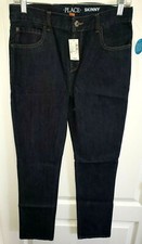 CHILDRENS PLACE NEW NWT boys SKINNY FIT DARK BLUE DENIM JEANS 16 pants ADJUSTAB