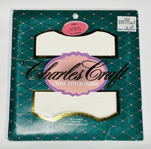 4 Charles Craft Cross Stitch Fabric Waste, Ivory, White 14/18 Count 12"x18" NEW - Picture 8 of 9