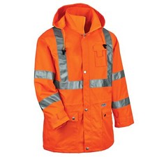 Ergodyne mens Class 3 Hi Vis Rain Jacket Orange XX-Large US