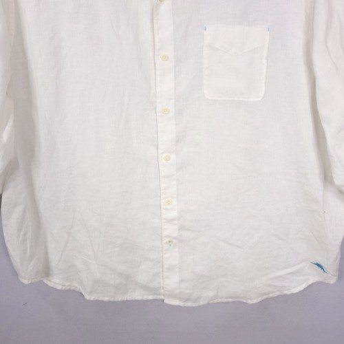 Tommy Bahama Relax Shirt Men Big 4XB White 100% Linen Long Sleeve Button Up - 第 10/14 張圖片