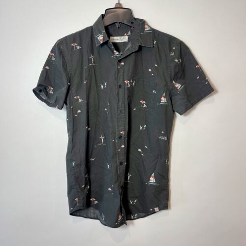 Sovereign Code Short Sleeve Button Up Shirt Mens S Black Casual Collared