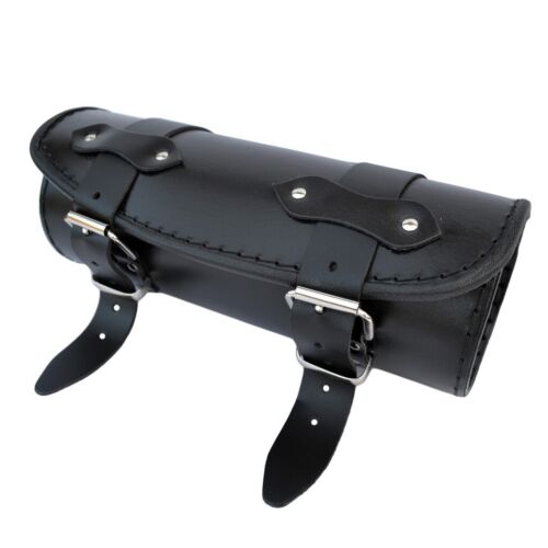 Sacoche à roulettes en cuir véritable pour outils moto - Tous vélos - Noir - Photo 4 sur 8