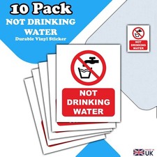 10-Pack - Not Drinking Water - Health & Safety Vinyl Sticker Sign - 110mm x 90mm