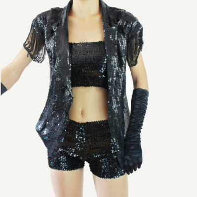 sequin fringe party jacket