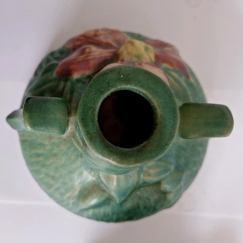 Roseville Clematis Green 1944 Vintage Art Pottery Cornucopia Ceramic Vase 190-6 - Picture 18 of 19