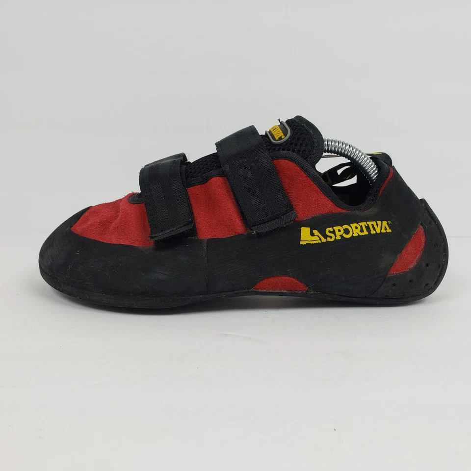 La Sportiva Mens Size 7.5 Womens Size 8.5 Red Black Rock Climbing Shoes - Image 3 of 4