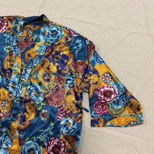 Vintage Japanese Style Robe 90 s OSFA Dragons Flowers Oriental Kimono