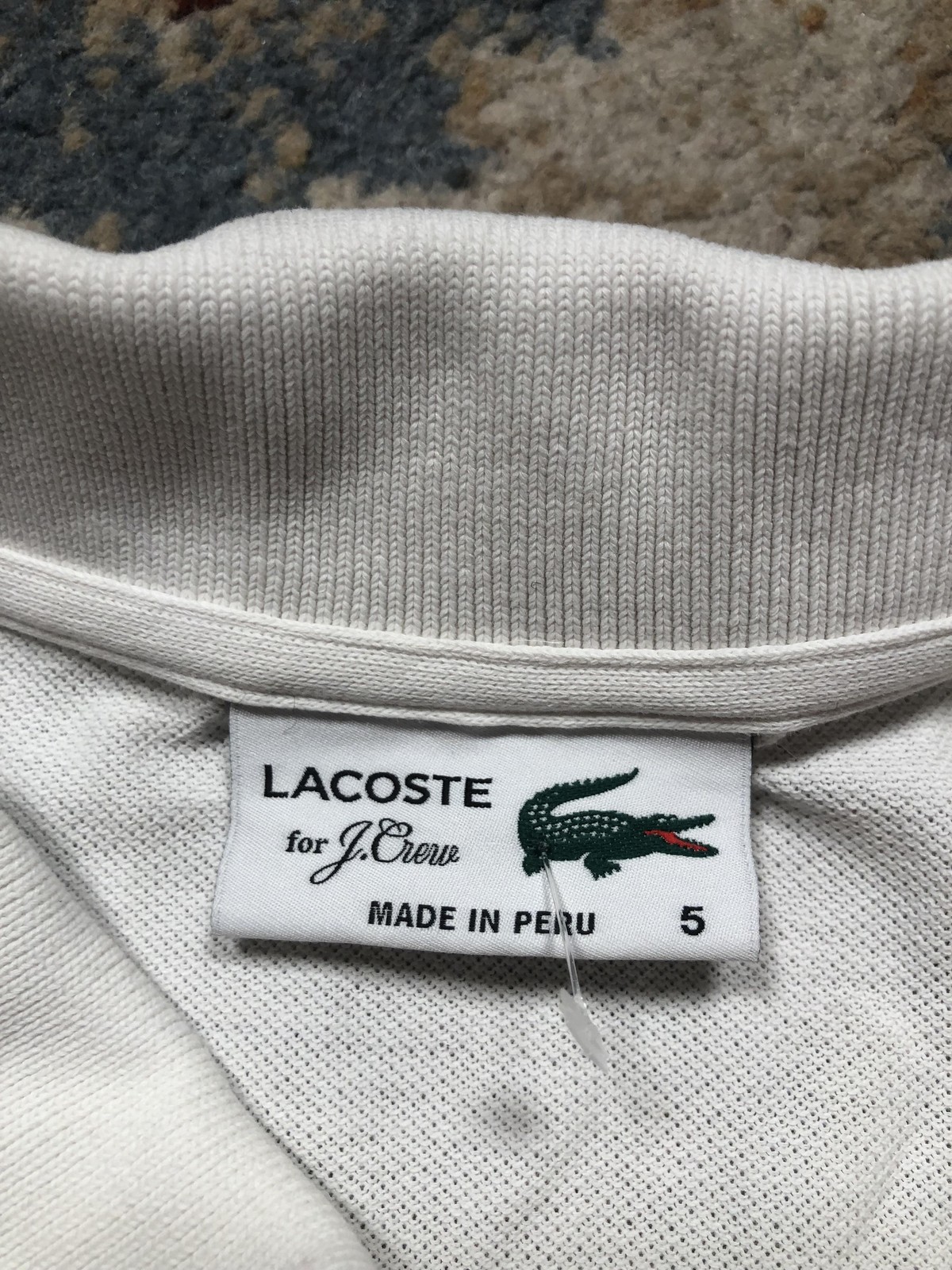 Lacoste For J.Crew Polo Shirt Mens Large White Pique Croc Logo Short Sleeve thumbnail 8