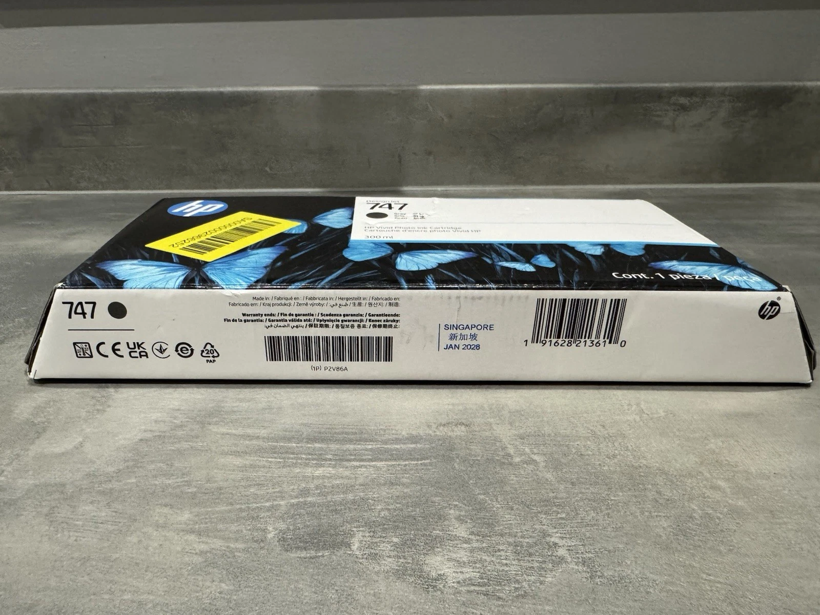 HP 747 300ml Gray Grey Vivid Photo Ink Cartridge EXP 2028 Brand New Sealed 2