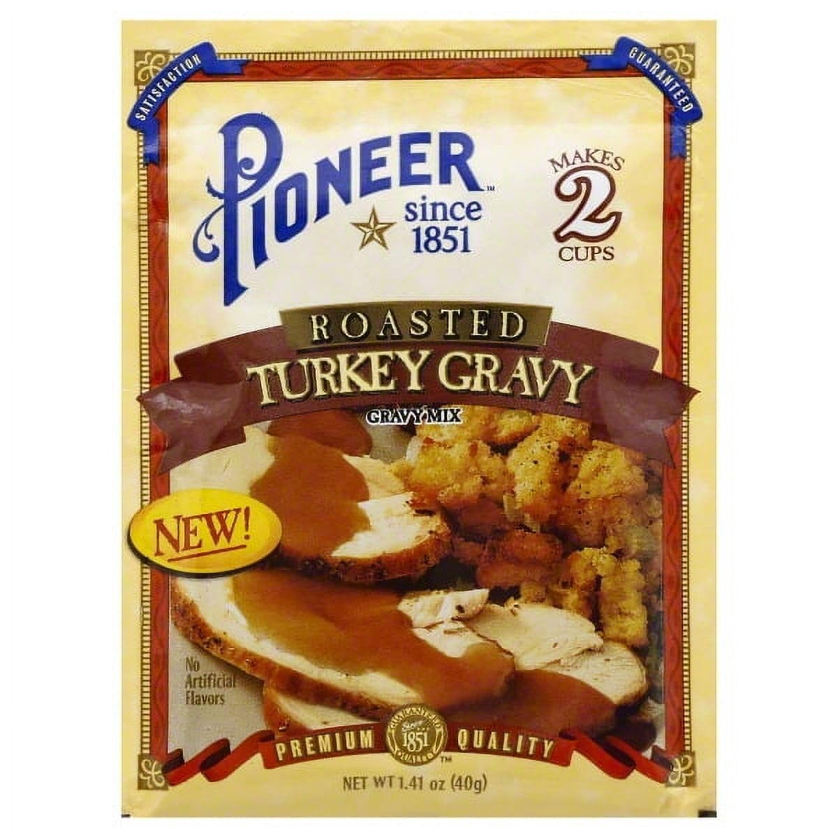 Pack of 4, Pioneer Brand Roasted Turkey Gravy Mix, 1.41 oz each 