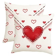 Valentines Pillow Covers 18x18 Set of 2,Envelope 18" x 18" Pack of 2 Beige