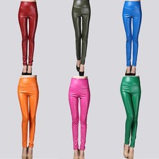 Elastic PU Leather Outer Wear High Waist Tight Pants Velvet Thick Leggings