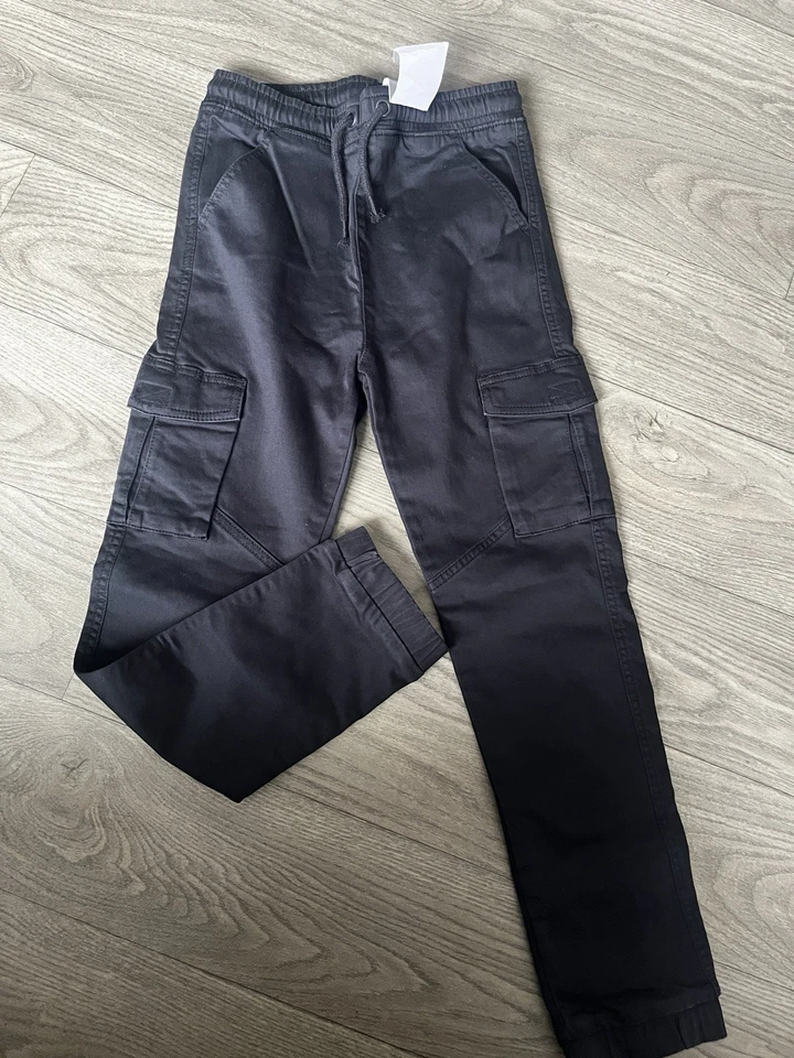 Boys Black Cargo Trousers Pants TU Brand New With Tags Age 10 Years - Image 1 of 2