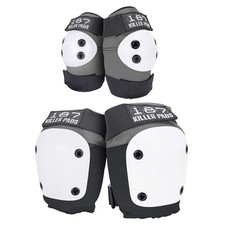 187 Killer Pads Knee Pads, Elbow Pads Combo Pack, Grey, Large/X-Large