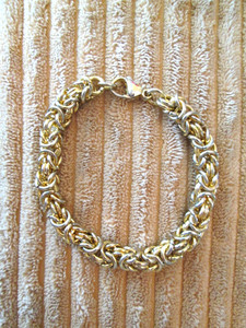 Authentic Gold-Plated 316L Surgical Grade Byzantine Chain 7" Bracelet