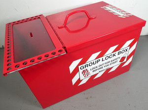 BRADY Large Group Lock Box RED # 105717 - 32 Lock Space 16" L x 11" W x 9 1/2" T